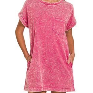 Zenana‎ Premium Cotton Washed T-Shirt Dress